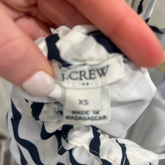 J. Crew Xs Striped Halter Ruffle Tank Navy White Shift Mini Summer Dress NWT! - Picture 6 of 6